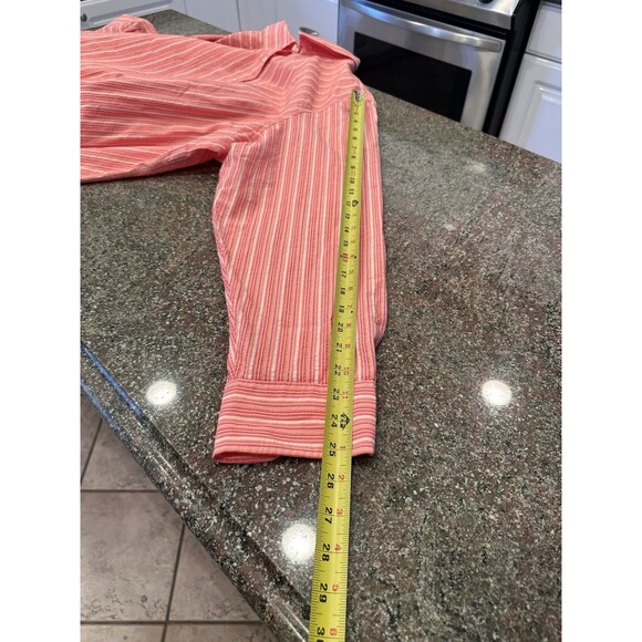 Land's End Women Long Sleeve Button Up Shirt 3X Flip Cuff Roll Tab Breathable - Picture 9 of 11